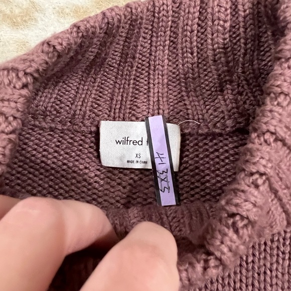 Aritzia Wilfred free purple merino wool turtleneck sweater - Picture 2 of 5